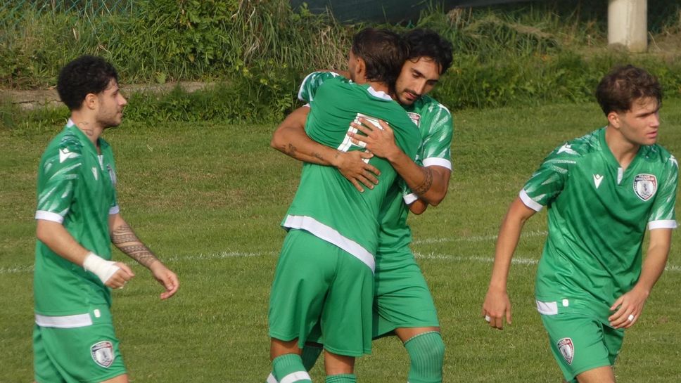 L’esultanza della FCRV dopo la rete di Pasinato