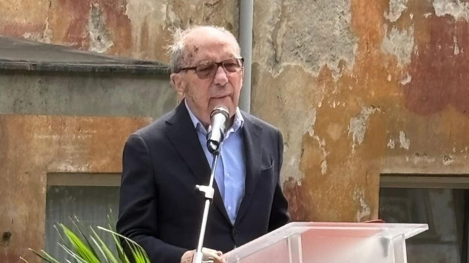 Attilio Cerruti alla cerimonia di intitolazione del ponte di Chiavazza al fratello Nino, pochi mesi fa