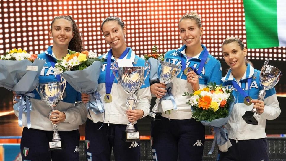 Il podio della gara di Brindisi (foto Federscherma)