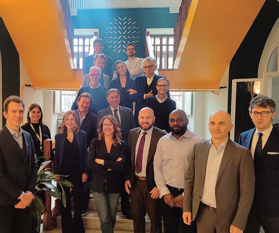 Il team di Réseau Entreprendre Piemonte con il presidente  Christian Zegna al centro