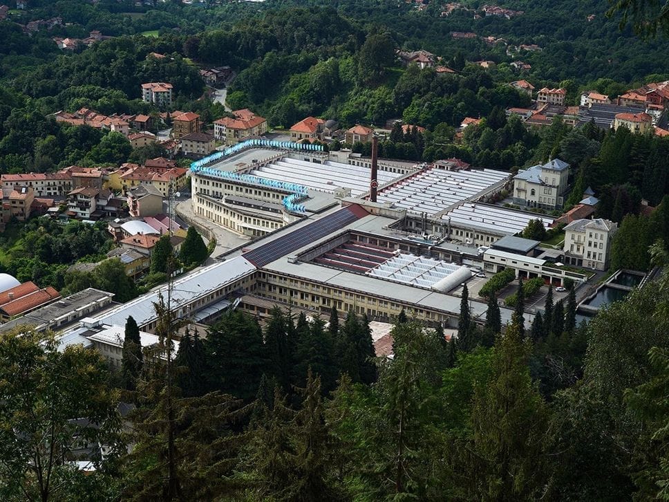 Lo stabilimento dello storico lanificio di Trivero visto dall’alto