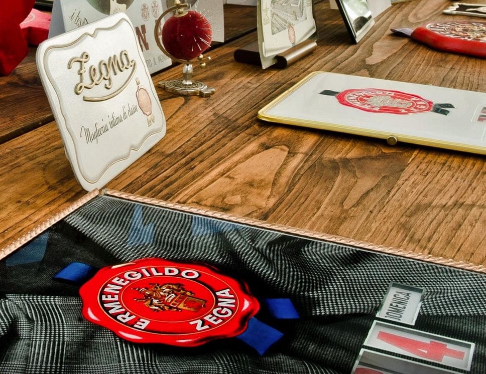 Qualche vecchio logo negli archivi di Casa Zegna