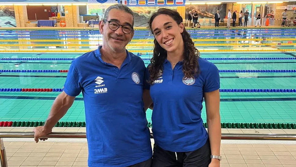 Giorgia Destefani con il tecnico azzurro Emiliano Zanella Giorgia Destefani con il tecnico azzurro Emiliano Zanella