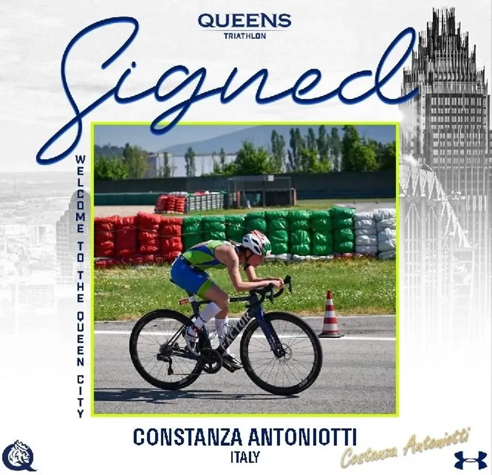 Il post sui social di Queens Triathlon con il benvenuto negli USA all’atleta biellese Il post sui social di Queens Triathlon con il benvenuto negli USA all’atleta biellese