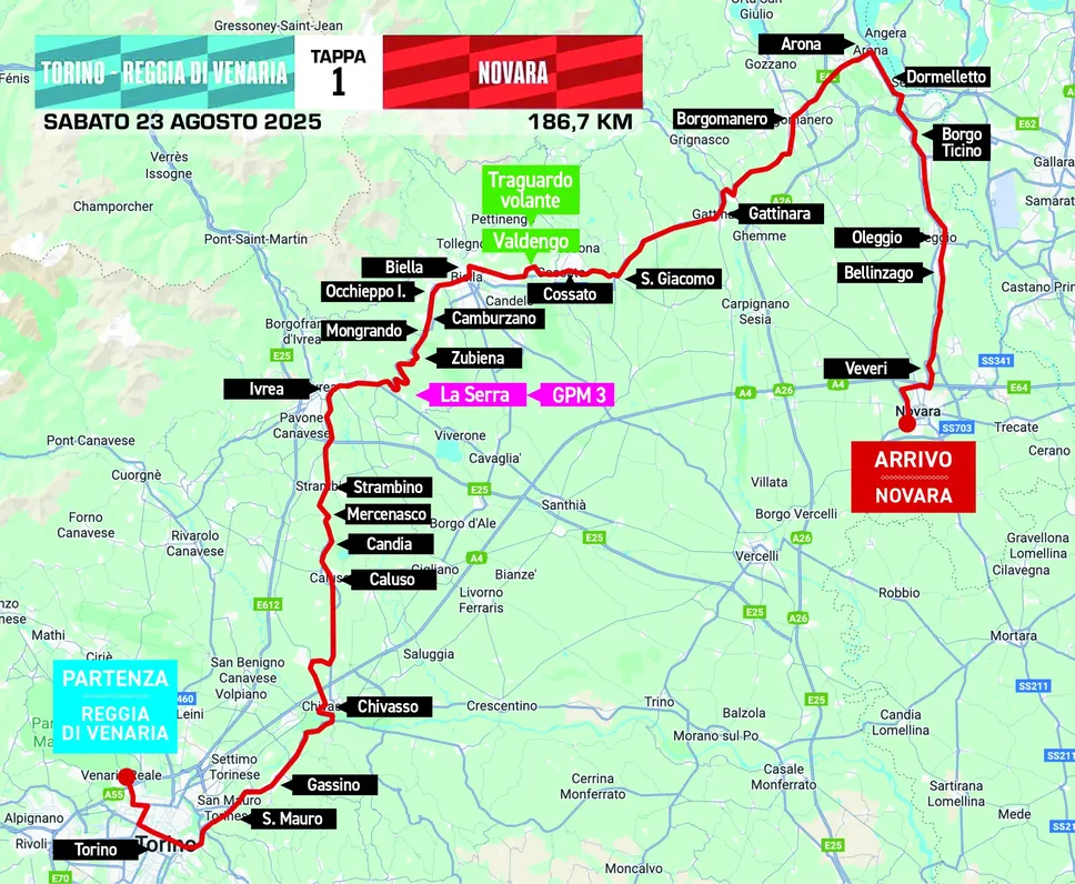 La mappa della prima tappa della Vuelta 2025