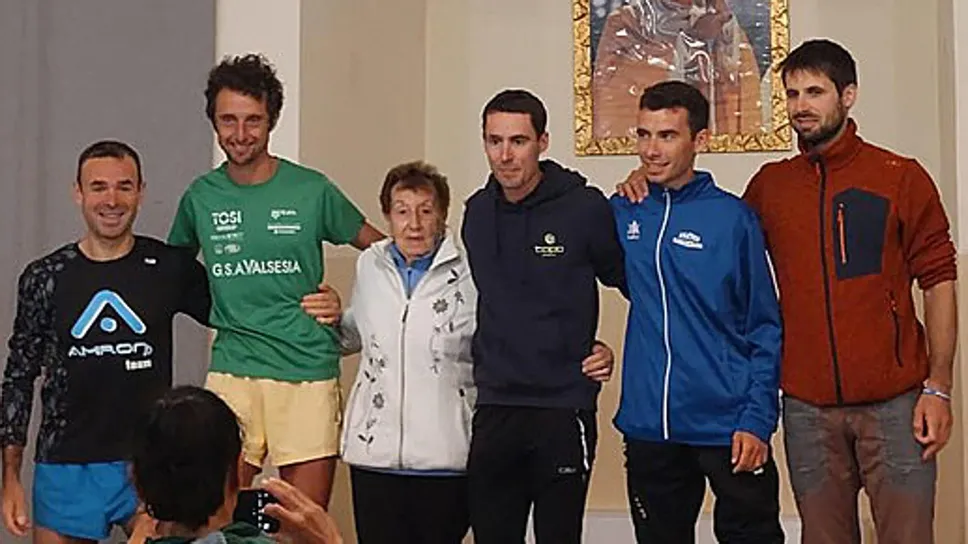 La premiazione maschile della Oropa-Monte Camino