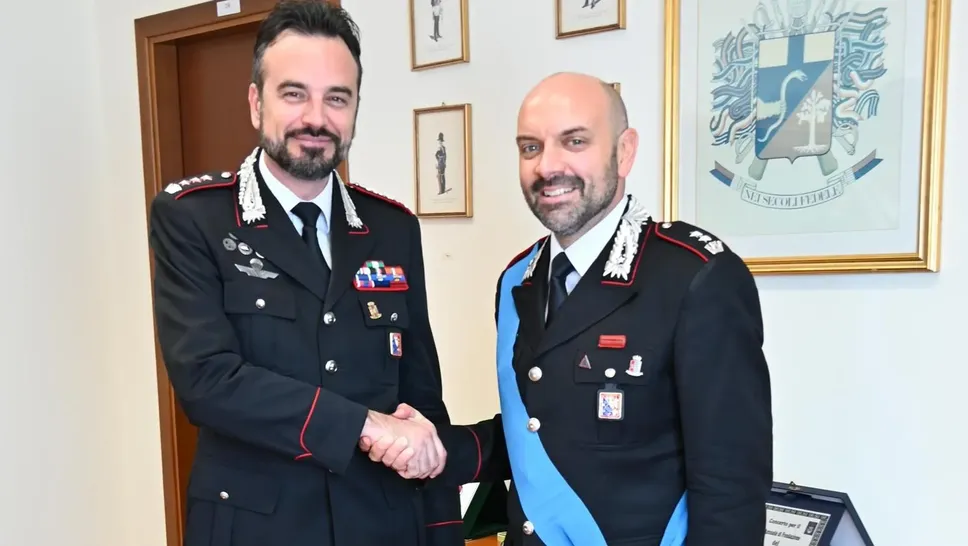 Il comandante provinciale Marco Giacometti e il tenente colonnello Vitantonio Sisto