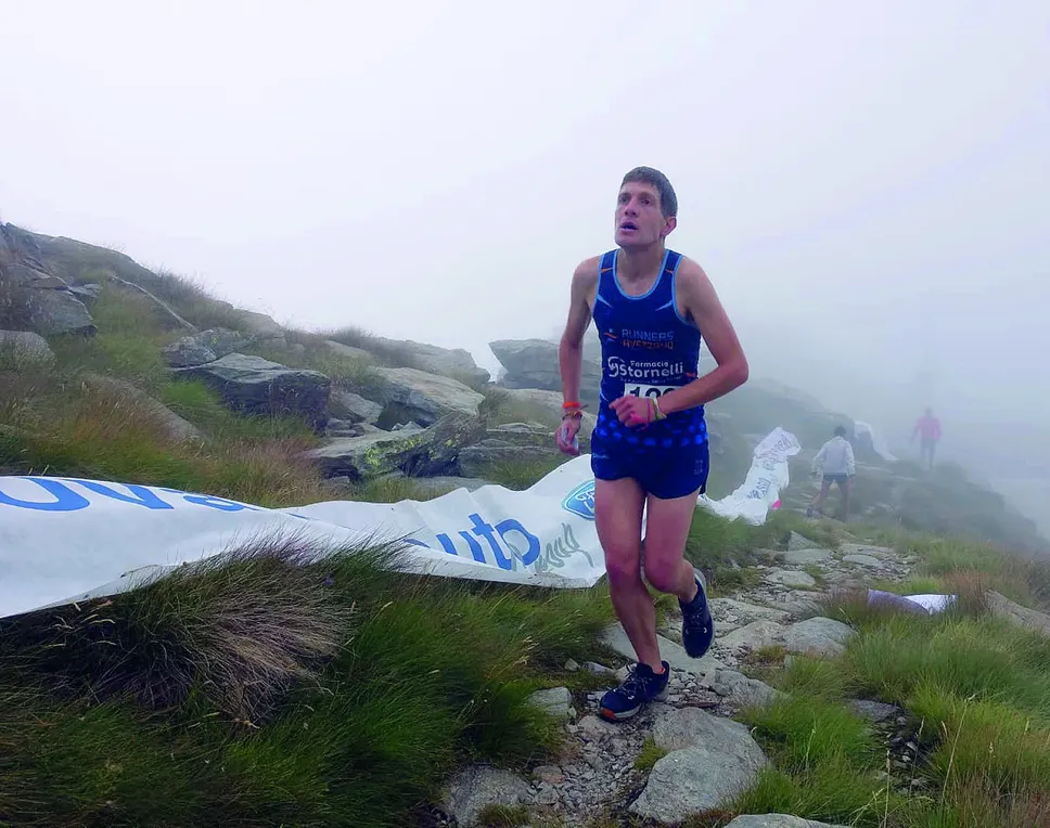 Michele Mastrangelo mentre corre la Oropa - Monte Camino