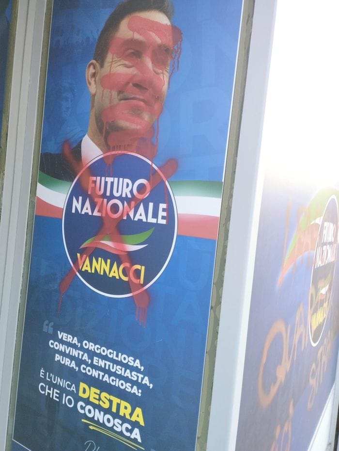 Vandalizzata la sede di Biella di Futuro Nazionale