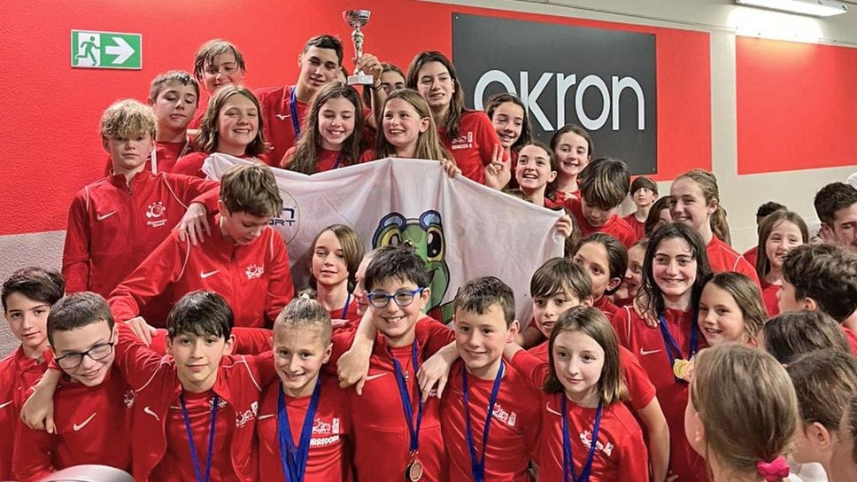 La premiazione delle Rane Rosse al Trofeo Esordienti Sisport