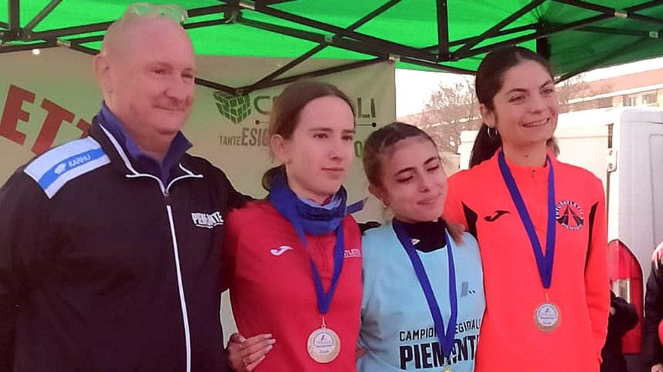 Il podio Under 20 regionale con Irene Cappio, prima a destra