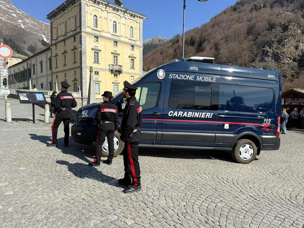 Prevenzione dei carabinieri a Oropa in occasione della Pasqua