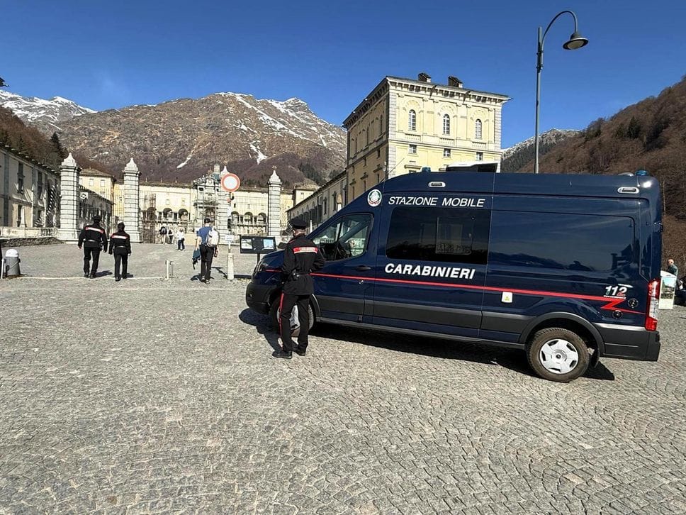 Prevenzione dei carabinieri a Oropa in occasione della Pasqua