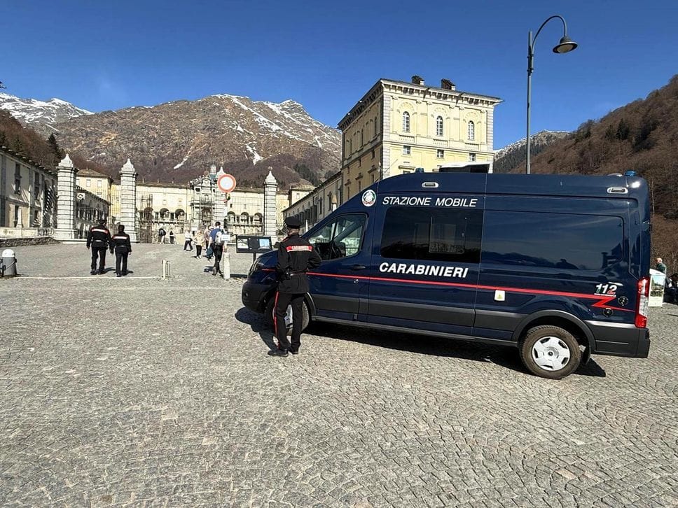 Prevenzione dei carabinieri a Oropa in occasione della Pasqua