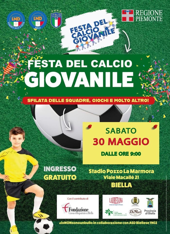 Sabato mattina a Biella la festa del calcio giovanile