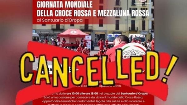 Cancellate per  maltempo le attività espositive della Croce Rossa a Oropa
