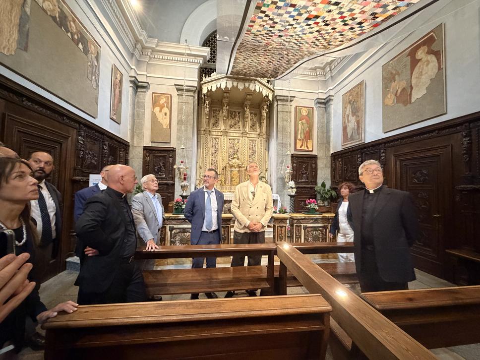 Il ministro della Cultura a Oropa: «Non c’è posto al mondo così». Delmastro: «Ridata dignità alla provincia profonda». Foto