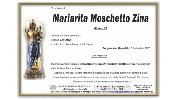 Mariarita Moschetto Zina
